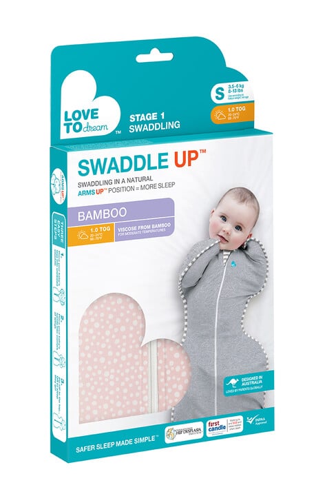 Love To Dream Swaddle Up Sleeping Bag Bamboo Pink Dot - Medium image number 4